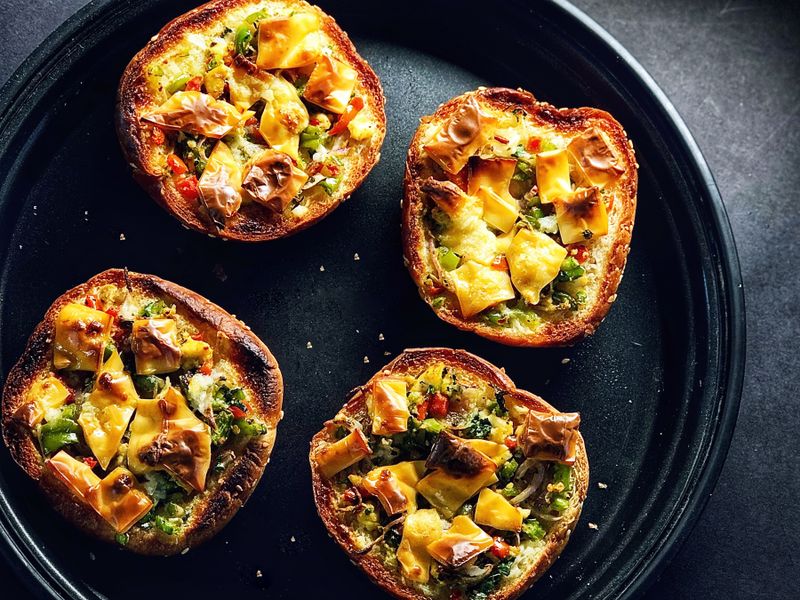 Pequod's classic deep dish cheese pizza with caramelized crust